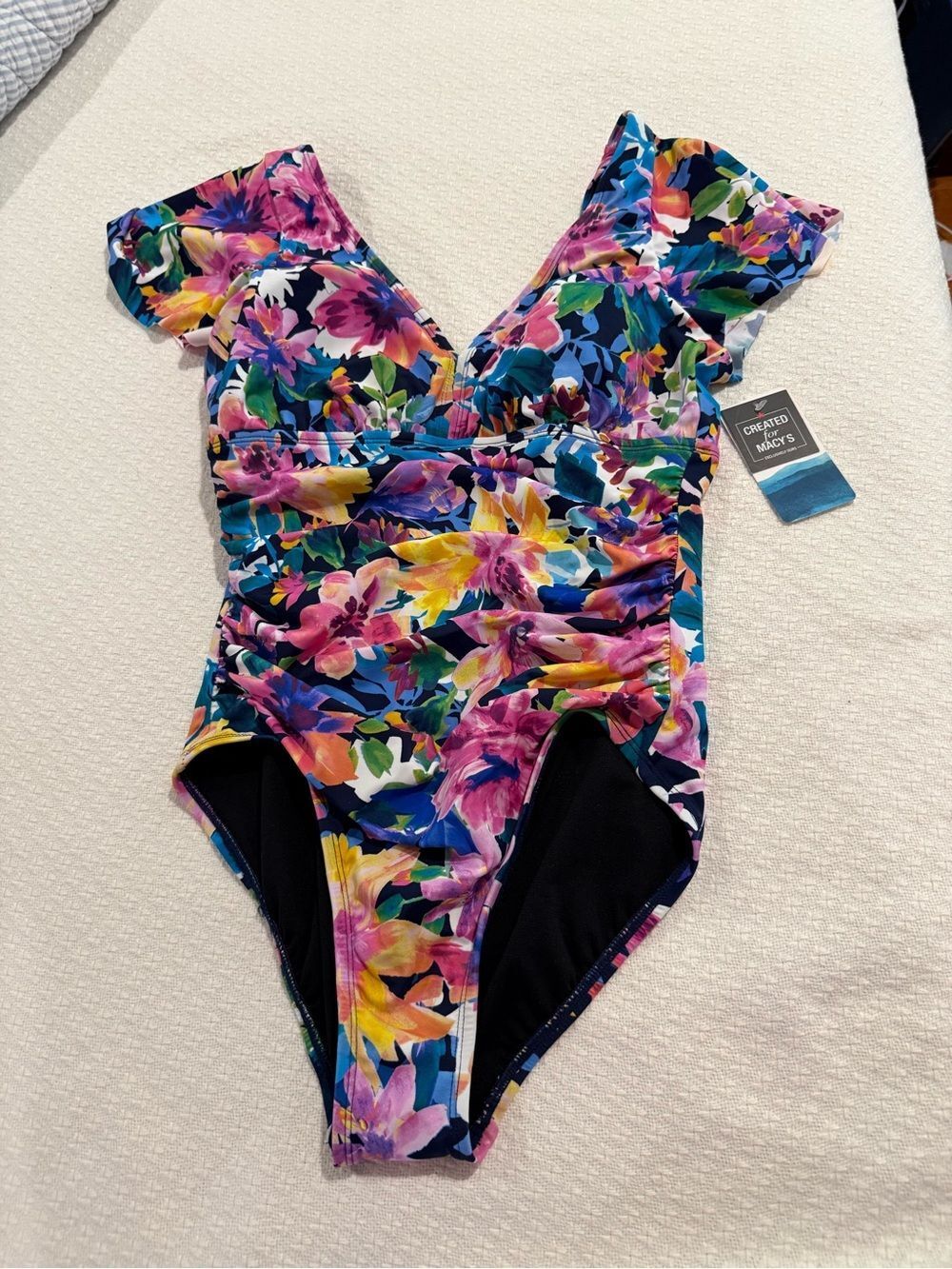 Swim Solutions Floral One-Piece Swimsuit - Multicolor - Picture 2 of 8